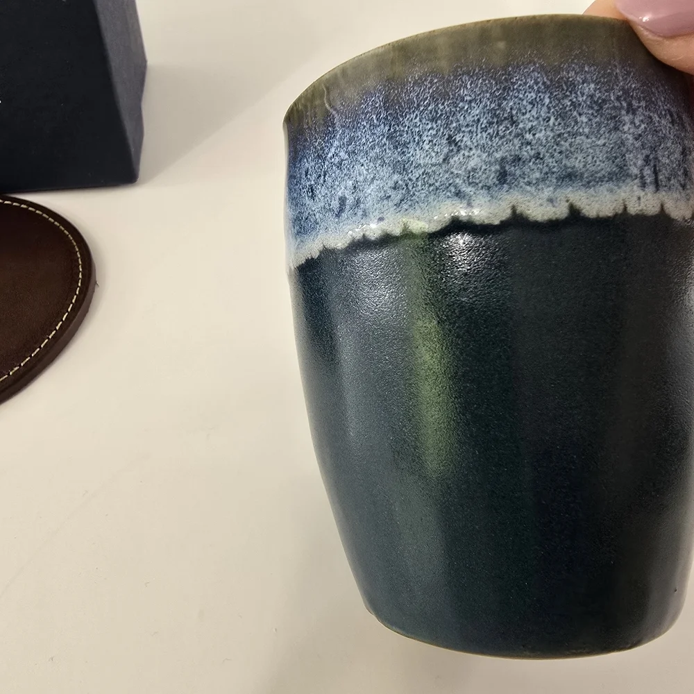 Holtz Leather Co Castle Style Made In America Handcrafted Pottery Cup Mug NIB